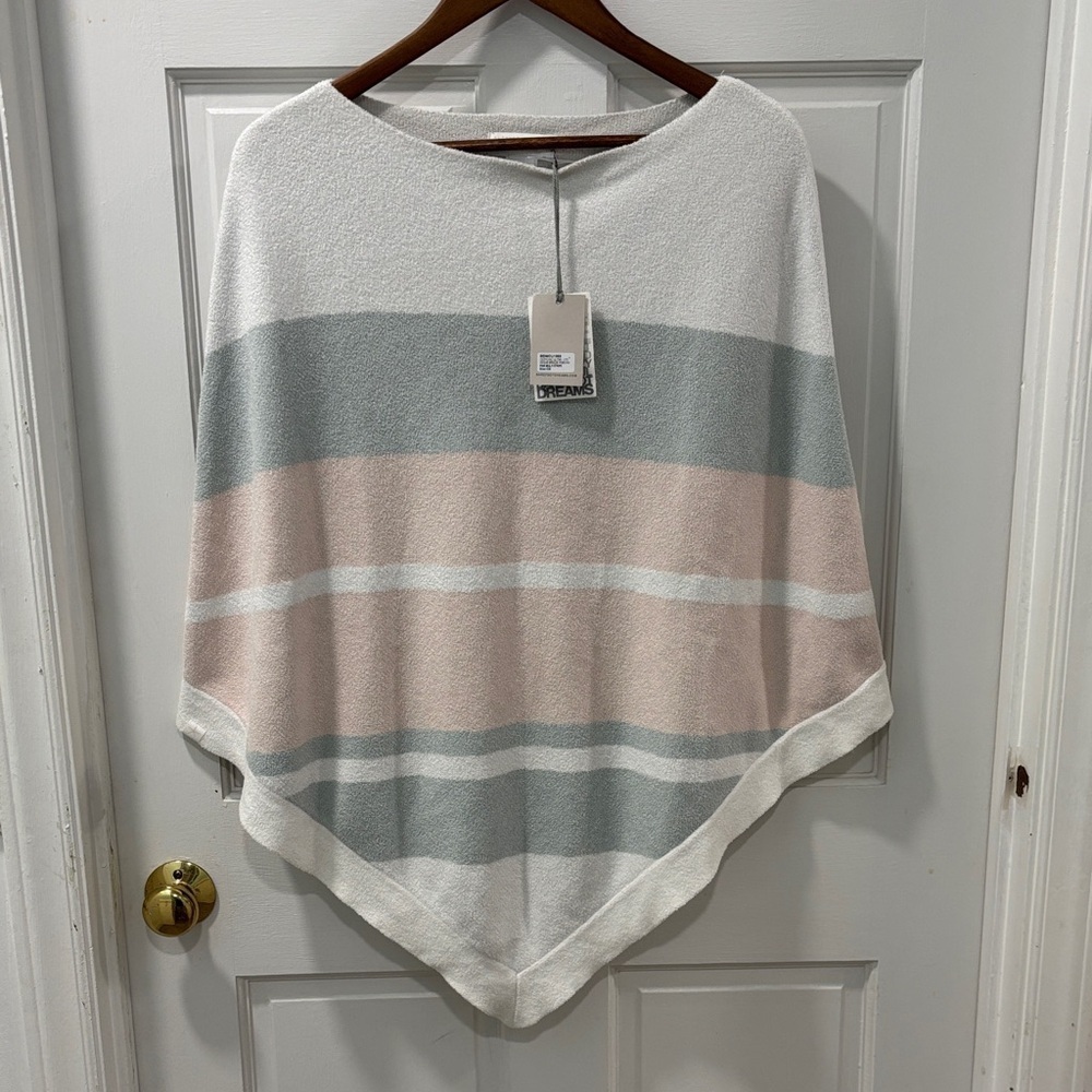 Barefoot Dreams CozyChic Ultra Lite Ocean Breeze Poncho One Size Fits All NWT
